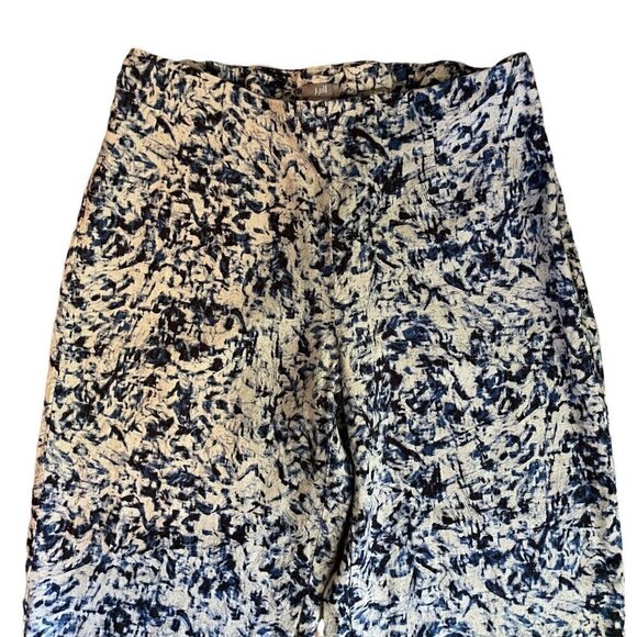 J Jill Linen Pant Womens Sz 6 Tan Indigo Blue Dyed Boho Coastal Beach High Waist - Picture 3 of 7